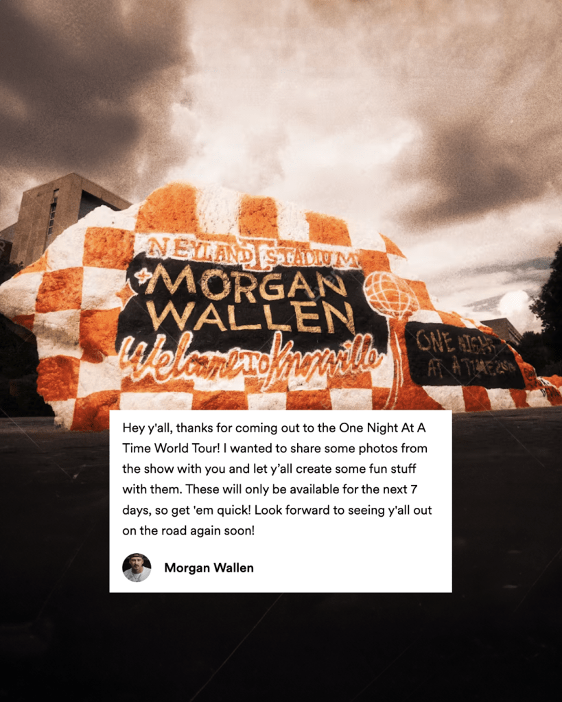 Morgan Wallen Neyland Stadium The Rock mural by Annie Fox Design