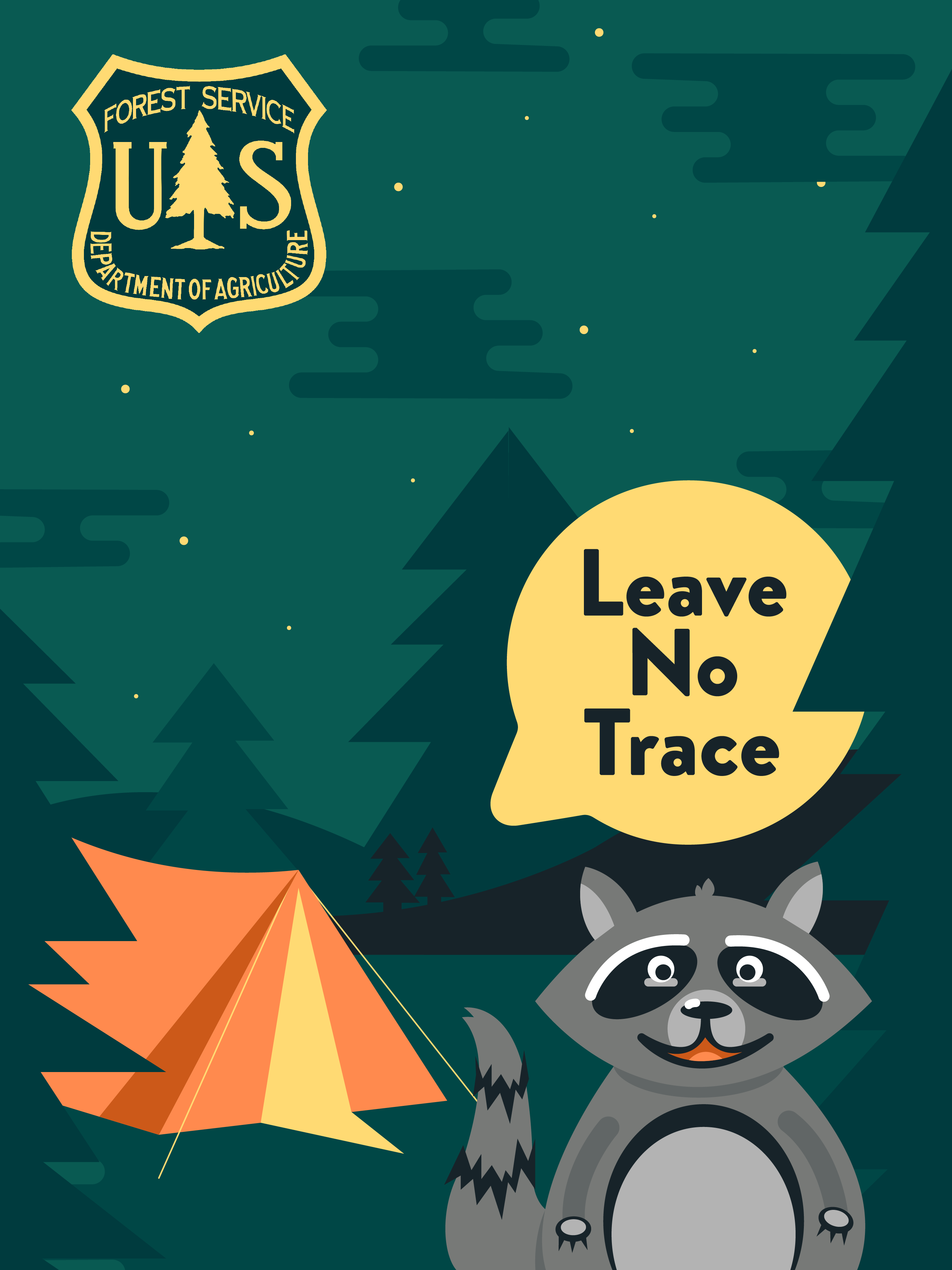 Leave No Trace animation for the U.S. Forest Service designed by anniefox.design